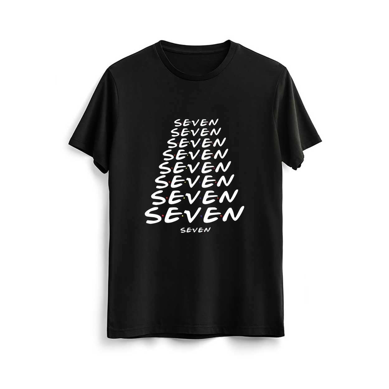 تیشرت مشکی مردانه و زنانه سریال فرندز seven seven seven