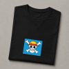 تیشرت مشکی پنبه ای کاف طرح نشان لوفی انیمه One Piece